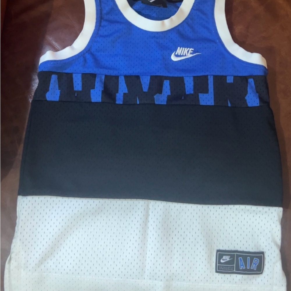 Nike Kids Blue, Black, and White Tank Top